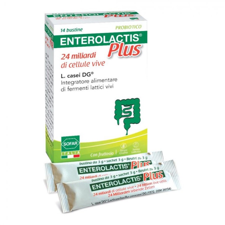 Enterolactis Plus Integratore Fermenti Lattici 24 Miliardi 14 Bustine - Enterolactis
