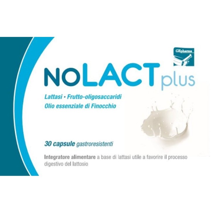 Nolact Plus Integratore Alimentare per Intolleranza al Lattosio 30 Capsule - Gepharma