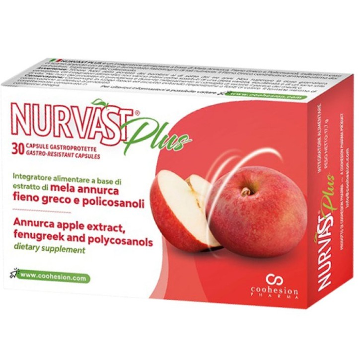 Nurvast Plus Integratore Alimentare per Colesterolo 30 Capsule - Coohesion Pharma