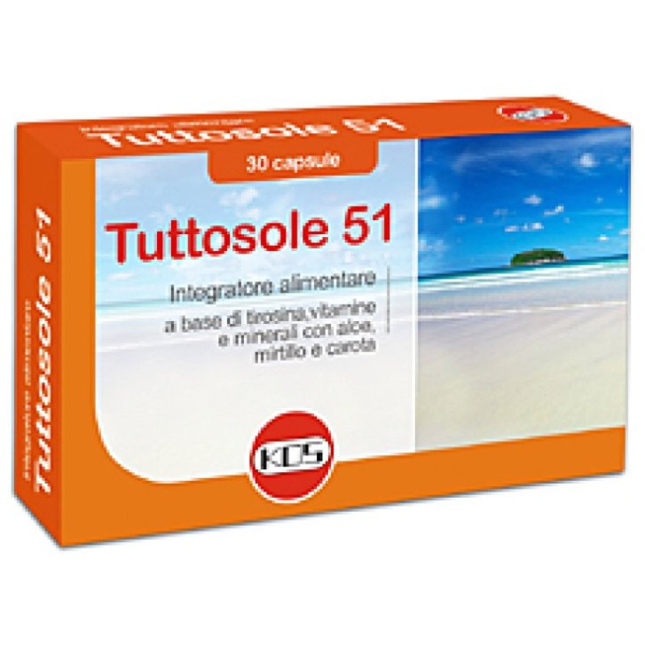 Tuttosole 51 Integratore Alimentare con Tirosina, Vitamine e Minerali 30 Capsule - Kos