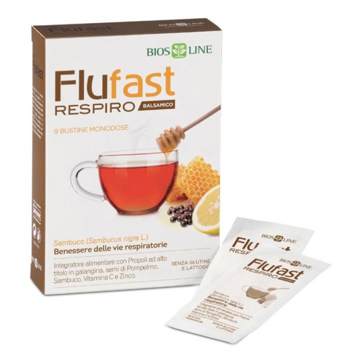 Apix Flufast Respiro Balsamico Integratore per Vie Respiratorie 9 Bustine - Apix