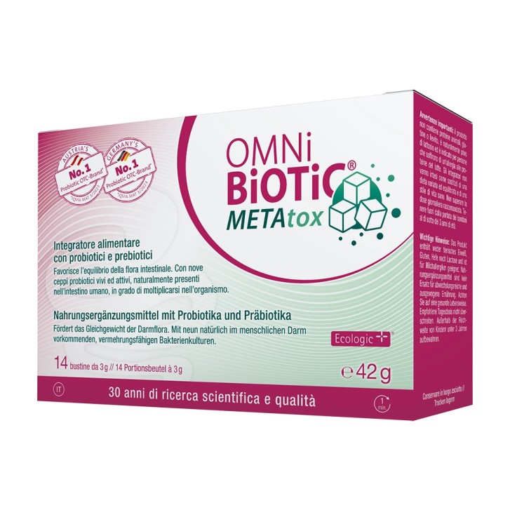 Omni Biotic MetaTox Integratore per Flora Intestinale 14 Bustine - Institut Allergosan Gmbh Omni Biotic MetaTox Integratore per Flora Intestinale 14 Bustine - Institut Allergosan Gmbh