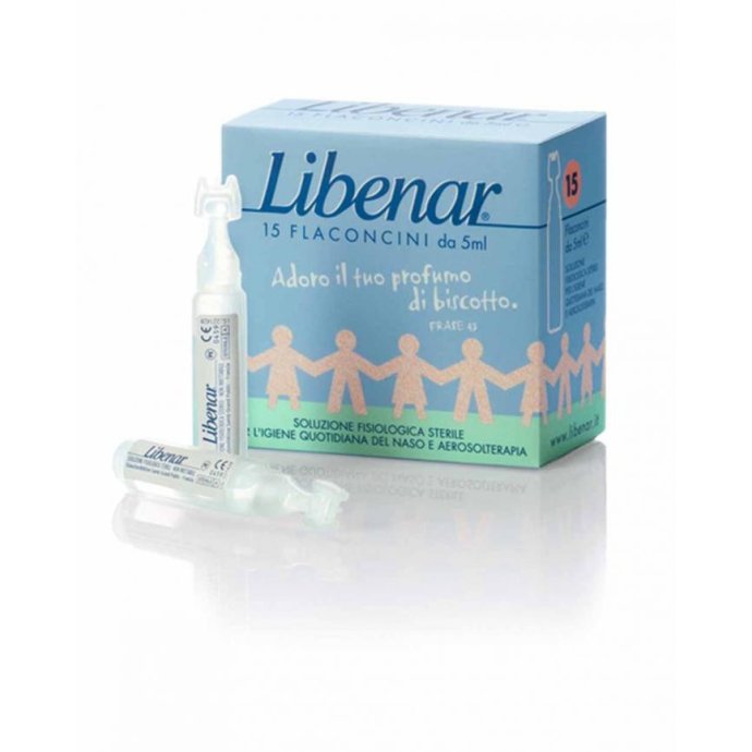 Libenar Soluzione Fisiologica Sterile per Igiene Naso Occhi e Orecchie 15 Flaconcini Monodose - Libenar