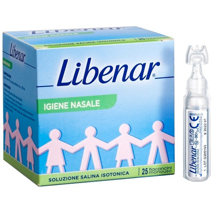 Igiene Nasale Isoton Soluzione Salina Sterile 25 Flaconcini Monodose - Libenar Igiene Nasale Isoton Soluzione Salina Sterile 25 Flaconcini Monodose - Libenar