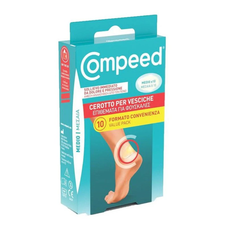Compeed Cerotti per Vesciche Medio 10 Pezzi Sollievo Immediato - Compeed