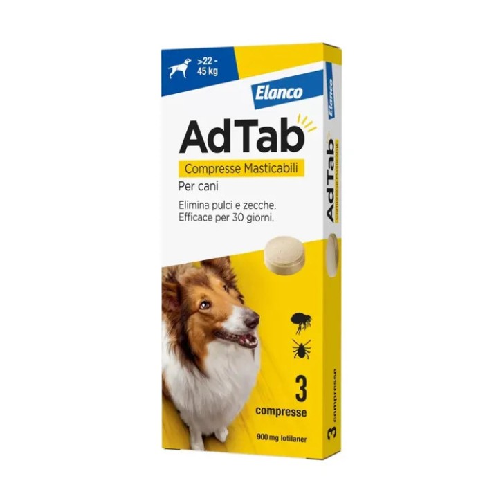 AdTab Compresse Masticabili per Cani 22-45kg 3 pezzi - Elanco