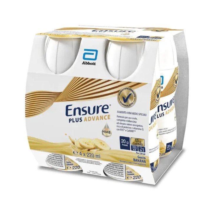 Ensure Plus Advance Banana Supplemento Nutrizionale Orale 4x220ml - Ensure Ensure Plus Advance Banana Supplemento Nutrizionale Orale 4x220ml - Ensure