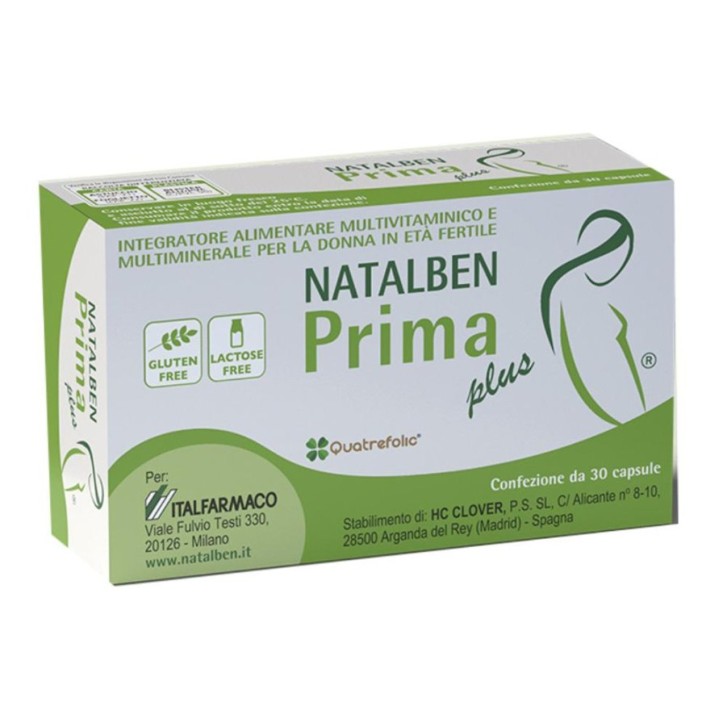 Natalben Prima Plus Integratore Alimentare per Fertilità - 30 Capsule Natalben Prima Plus Integratore Alimentare per Fertilità - 30 Capsule