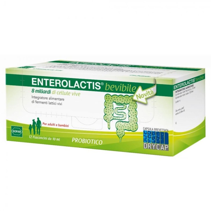Enterolactis Bevibile Integratore Probiotico di Fermenti Lattici Vivi - 12 Flaconcini - Enterolactis Enterolactis Bevibile Integratore Probiotico di Fermenti Lattici Vivi - 12 Flaconcini - Enterolactis