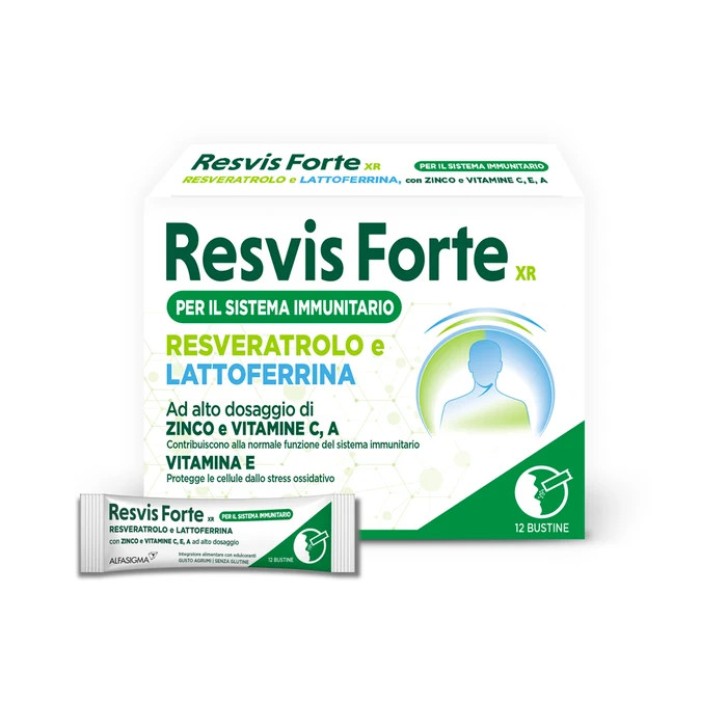 Resvis Forte XR Integratore Alimentare per Sistema Immunitario 12 Bustine Orodispersibili - Resvis Resvis Forte XR Integratore Alimentare per Sistema Immunitario 12 Bustine Orodispersibili - Resvis