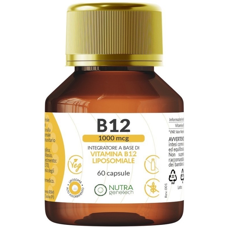 Vitamina B12 1000mcg Integratore Metabolismo Omocisteina 60 Capsule - Nutragenetech