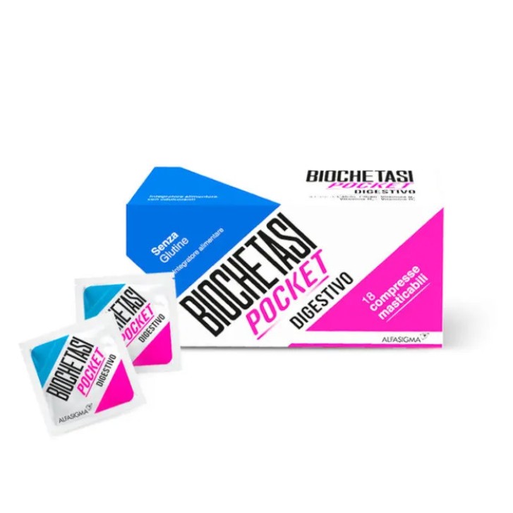 Biochetasi Pocket Digestivo Integratore con Calcio e Vitamine B - 18 Compresse Masticabili Biochetasi Pocket Digestivo Integratore con Calcio e Vitamine B - 18 Compresse Masticabili