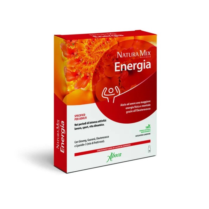 Aboca Natura Mix Advanced Energia, Integratore Tonificante 10 Flaconcini - Aboca
