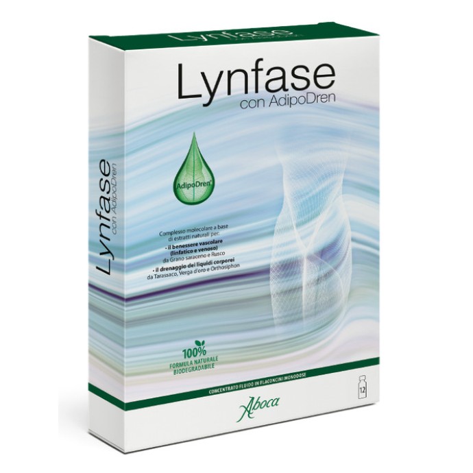 Lynfase Fitomagra Concentrato Fluido Drenante Benessere Vascolare 12 Flaconcini - Aboca