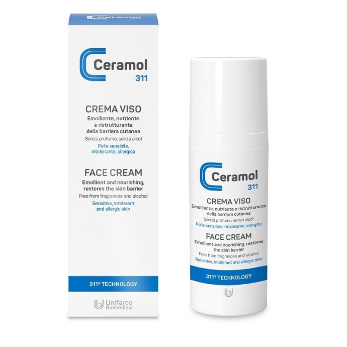 Ceramol 311 Crema Viso Emolliente Nutriente 50ml - Unifarco