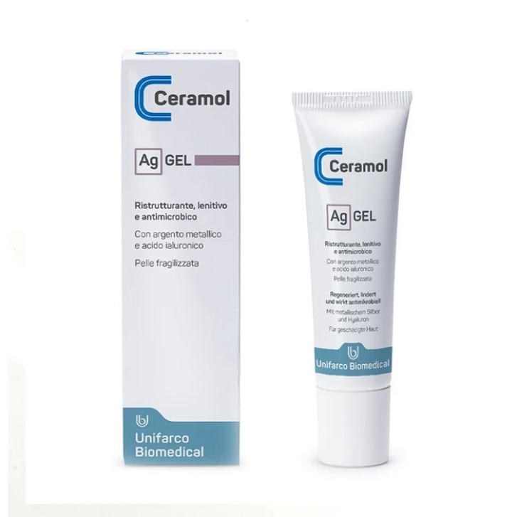 Ceramol Ag Gel Ristrutturante, Lenitivo e Antimicrobico 30ml - Unifarco Ceramol Ag Gel Ristrutturante, Lenitivo e Antimicrobico 30ml - Unifarco