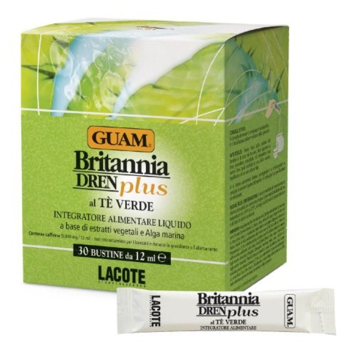 Britannia Dren Plus Integratore Alimentare al Tè Verde 30 Bustine - Guam