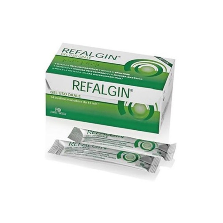 Refalgin Gel Uso Orale per Reflusso Gastroesofageo 14 Bustine 15 ml - Refalgin