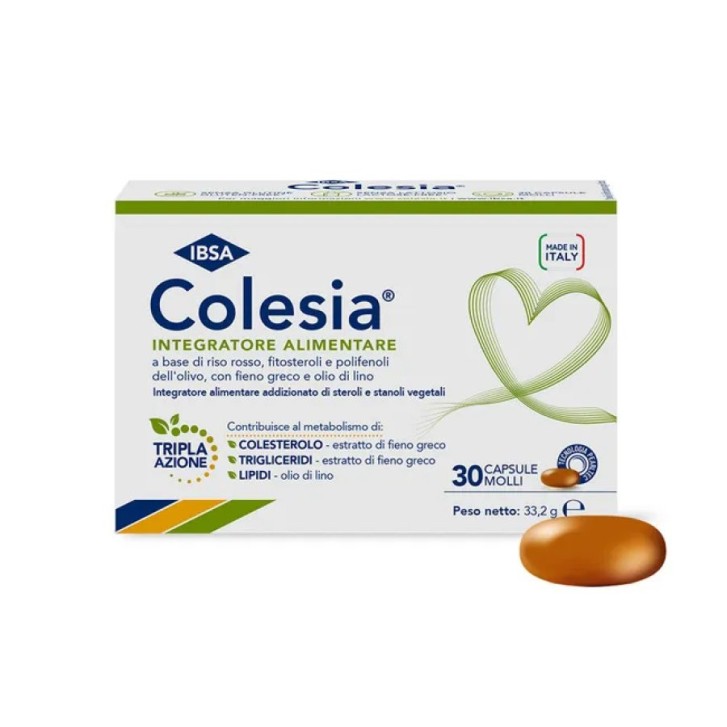 Colesia Soft Gel Integratore Alimentare per Colesterolo 30 Capsule Molli - Colesia