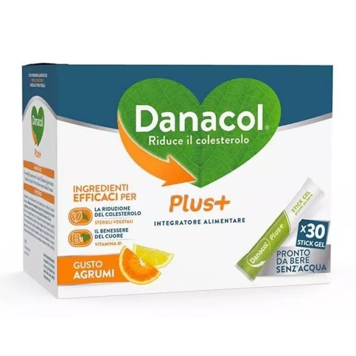 Danacol Plus+ Integratore Colesterolo in Stick Gel 30 Pezzi - Nutricia