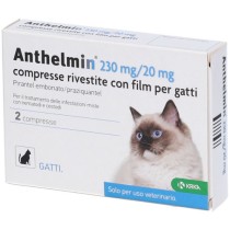 Anthelmin 230 MG/20 MG Compresse Rivestite Trattamento Vermi per Gatti - Krka