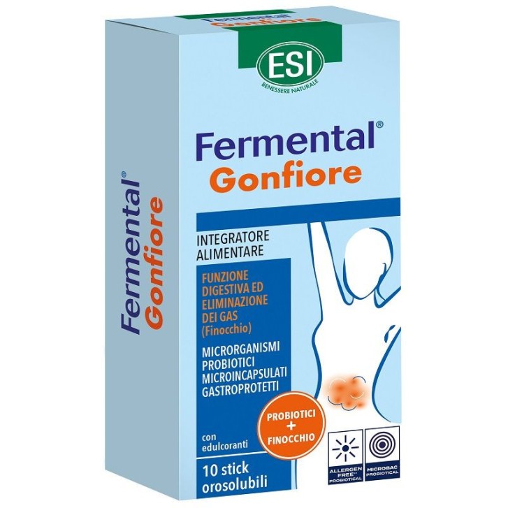 Fermental Gonfiore Integratore con Finocchio per Flora Intestinal 10 Stick - ESI
