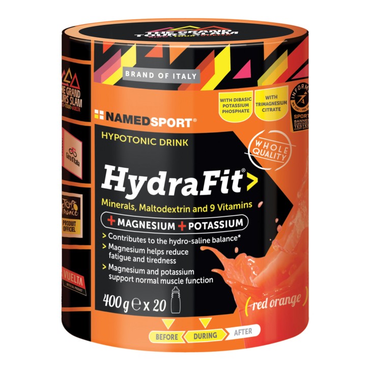 HydraFit Integratore di Elettroliti e Vitamine Gusto Arancia Rossa 400g - NAMED