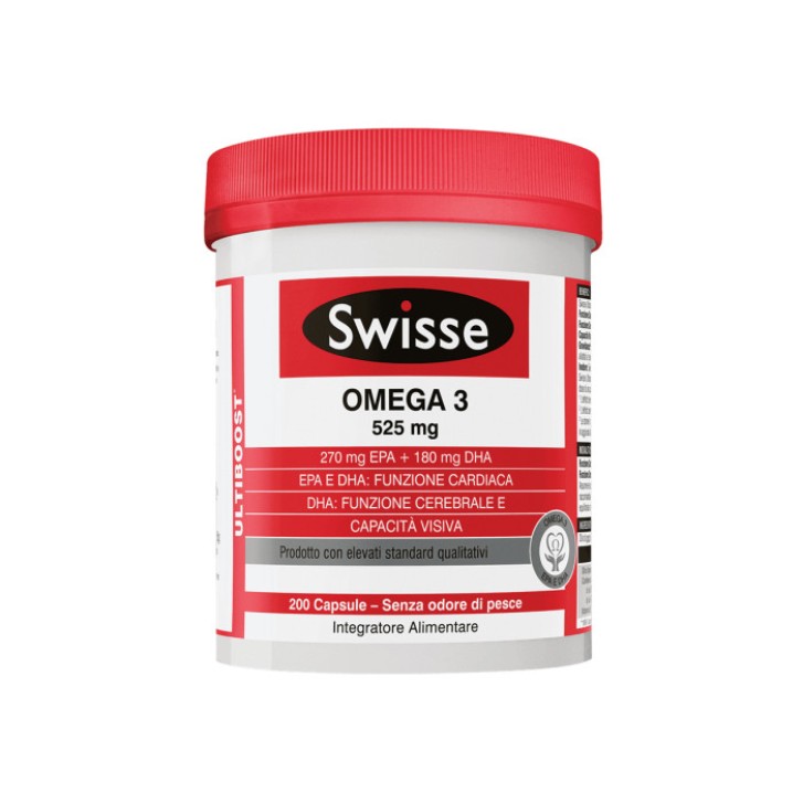 Omega 3 Integratore Funzione Cardiaca e Cerebrale 200 Capsule - Swisse