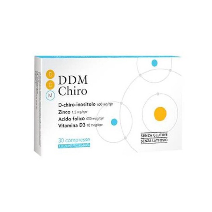 DDM Chiro Integratore con D-chiro-inositolo Acido Folico Vitamina D3 e Zinco 30 Compresse - Omeopiacenza DDM Chiro Integratore con D-chiro-inositolo Acido Folico Vitamina D3 e Zinco 30 Compresse - Omeopiacenza