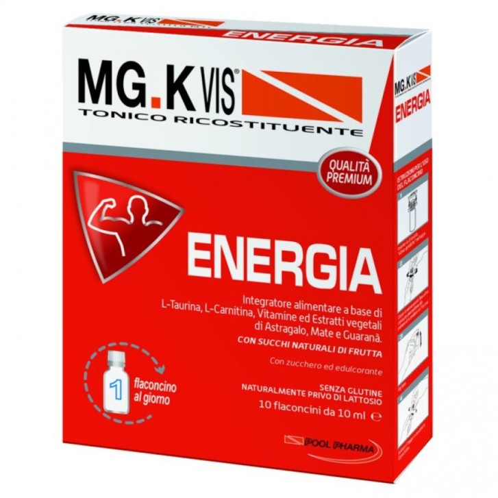 MGK Vis Tonico Ricostituente Energia 10 Flaconcini - Pool Pharma MGK Vis Tonico Ricostituente Energia 10 Flaconcini - Pool Pharma