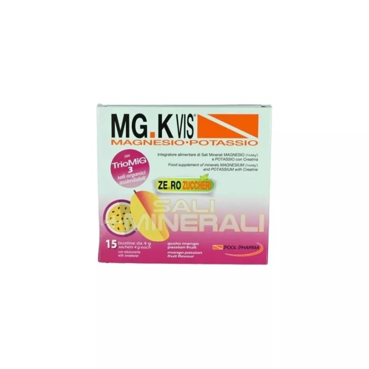 Mgk Vis Mango e Frutto della Passione Integratore con Magnesio e Potassio 15 Bustine - MGK-VIS