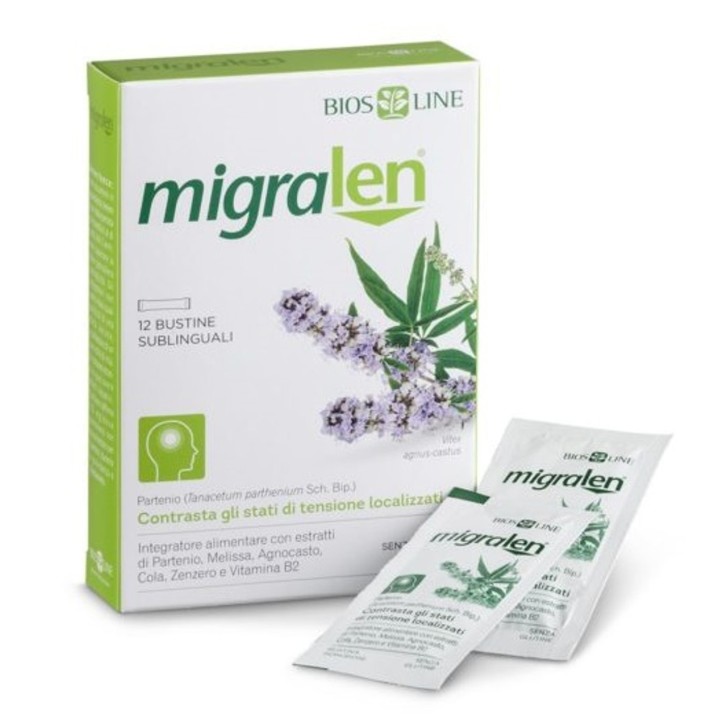 Migralen Integratore Alimentare per Stati di Tensione 12 Bustine Orosolubili - Bios Line
