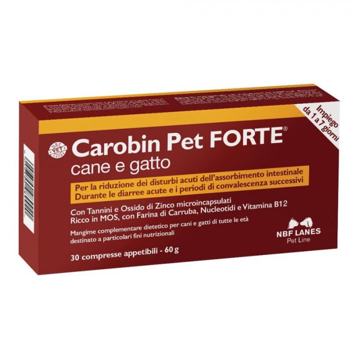 Carobin Pet Forte NBF Lanes Integratore per Cani e Gatti - 30 Compresse Carobin Pet Forte NBF Lanes Integratore per Cani e Gatti - 30 Compresse