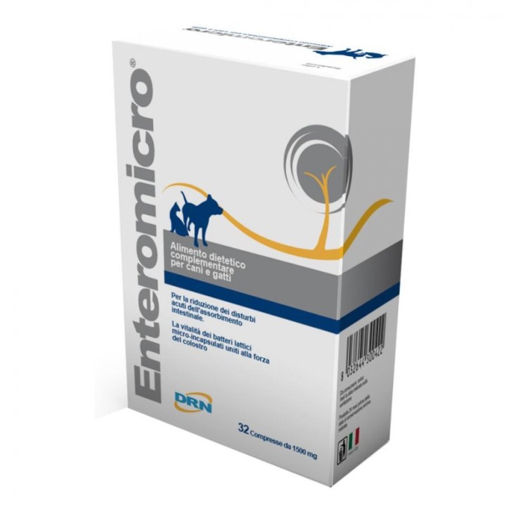 Enteromicro Alimento Complementare per Cani e Gatti 32 Compresse - Drn Enteromicro Alimento Complementare per Cani e Gatti 32 Compresse - Drn