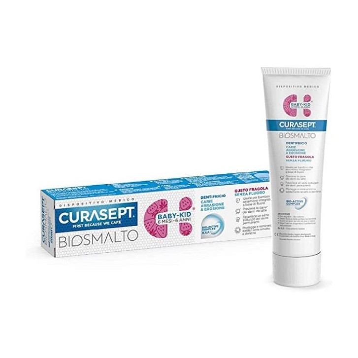 Curasept Biosmalto Baby Kid Dentifricio Senza Fluoro 50ml - Curasept