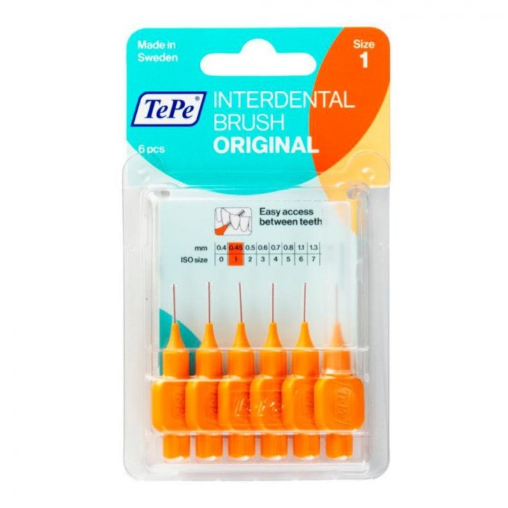 TePe Scovolino Original Arancione 0,45mm Misura ISO 1, 6 Pezzi - TePe TePe Scovolino Original Arancione 0,45mm Misura ISO 1, 6 Pezzi - TePe