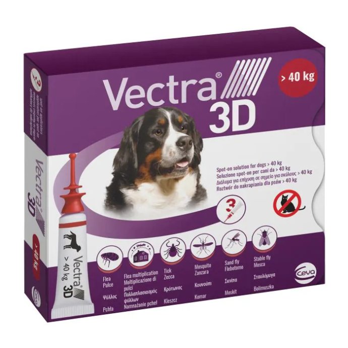 Vectra 3D Spot-On Cani oltre 40 Kg 3 Pipette Antiparassitario - CEVA