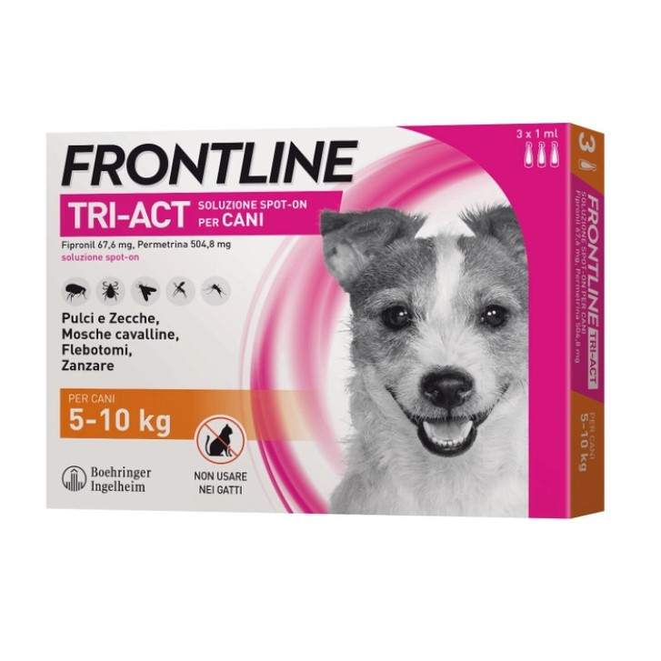Frontline Tri-Act Spot-On Cani 5-10kg 3 Pipette - Frontline