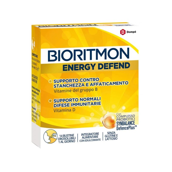 Bioritmon Energy Defend Integratore per Energia e Difese Immunitarie 14 Bustine - Dompe Bioritmon Energy Defend Integratore per Energia e Difese Immunitarie 14 Bustine - Dompe