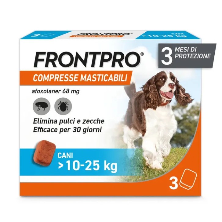 Frontpro Compresse Masticabili per Cani 10-25 kg, 3 Compresse - Frontpro