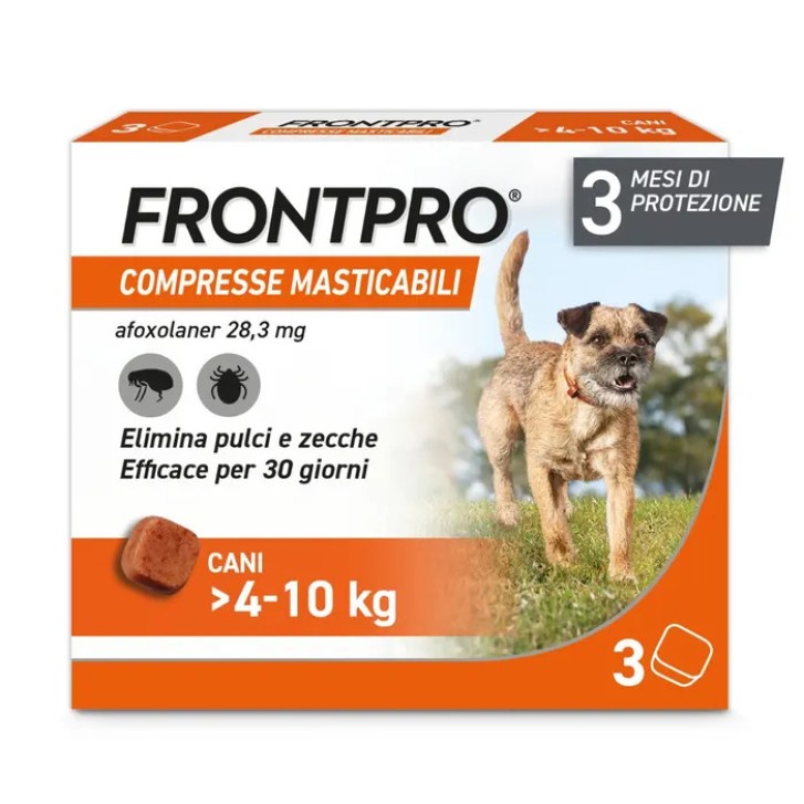 Frontpro Compresse Masticabili 4-10 kg, 3 Compresse - Frontline
