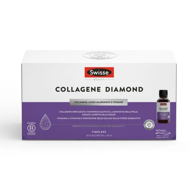 Collagene Diamond Integratore per Pelle e Unghie 10 Flaconcini - Swisse Collagene Diamond Integratore per Pelle e Unghie 10 Flaconcini - Swisse