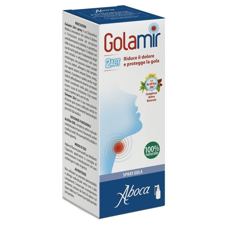 Golamir 2Act Spray Gola Senza Alcool 30ml - Golamir Golamir 2Act Spray Gola Senza Alcool 30ml - Golamir