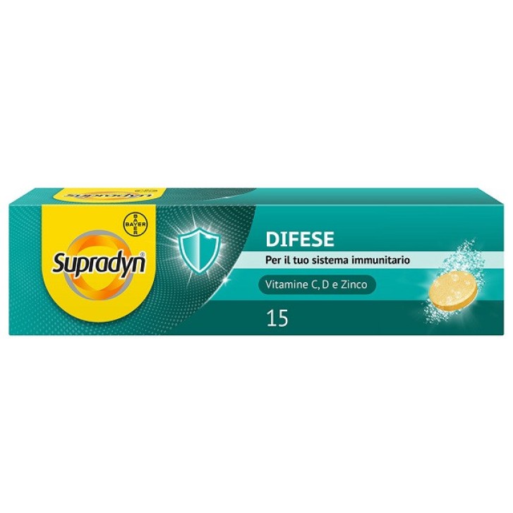 Supradyn Difese Integratore Vitamina C D e Zinco 15 Compresse Effervescenti - Supradyn Supradyn Difese Integratore Vitamina C D e Zinco 15 Compresse Effervescenti - Supradyn