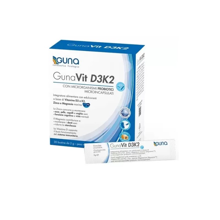 GunaVit D3K2 Integratore per Ossa e Intestino - 30 Bustine - GUNA