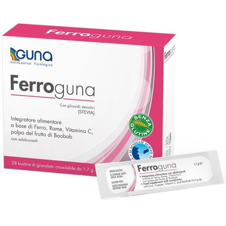 Ferroguna Integratore Alimentare Ferro 28 Bustine Orosolubili - GUNA