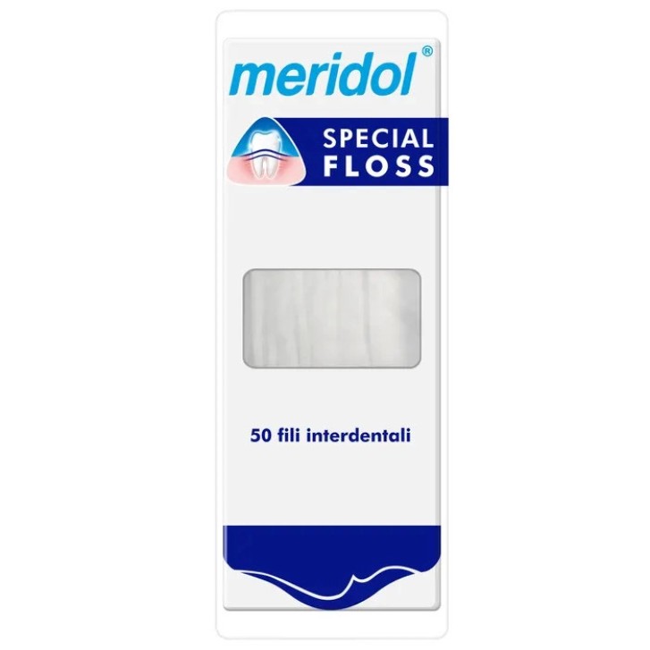 Filo Interdentale Special Floss per Impianti e Apparecchi Ortodontici 50 Fili - Meridol