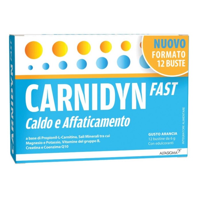 Carnidyn Fast Integratore con Magnesio e Potassio 12 Bustine - Carnidyn Carnidyn Fast Integratore con Magnesio e Potassio 12 Bustine - Carnidyn