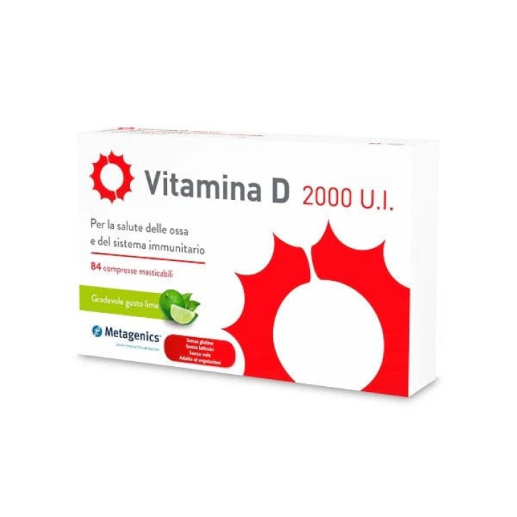 Vitamina D 2000 UI Compresse Masticabili al Gusto Lime 84 Compresse - Metagenics Vitamina D 2000 UI Compresse Masticabili al Gusto Lime 84 Compresse - Metagenics
