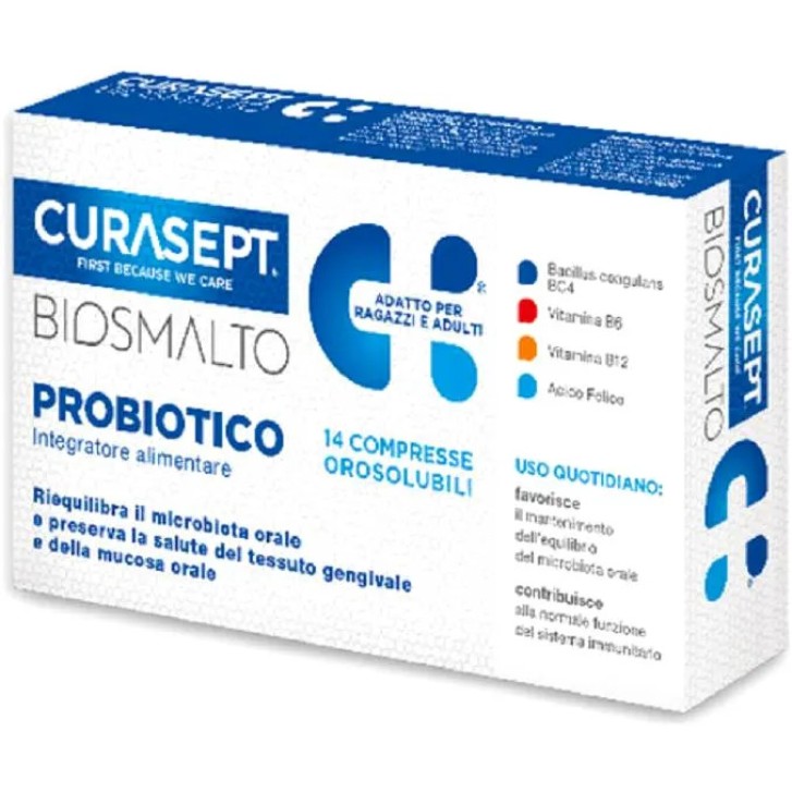 Biosmalto Probiotico Compresse per la Salute Orale 14 Compresse - Curasept